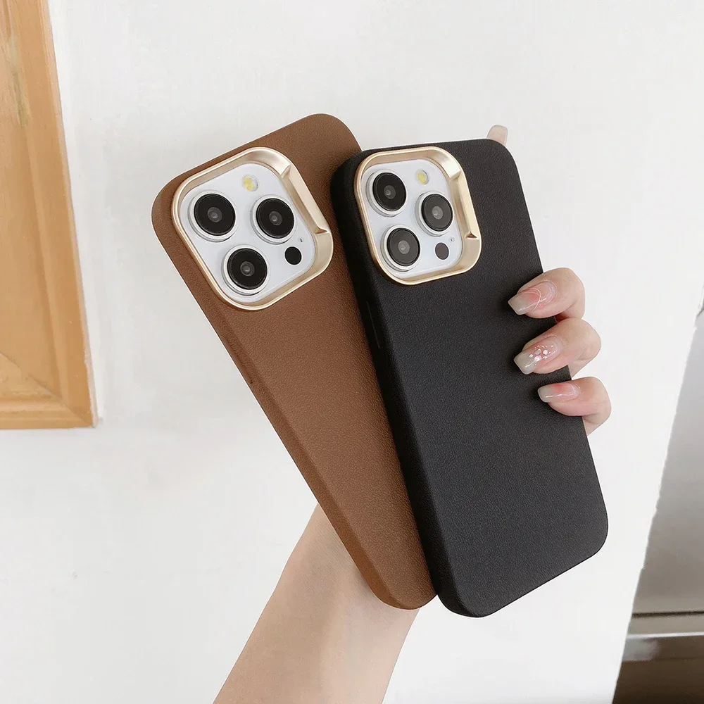 Luxuriöse Silikon-Handyhülle mit Bonbonfarben-Lederstruktur für iPhone 16, Pro 11, 12, 13, 14, 15, Pro Max, matte Softcover