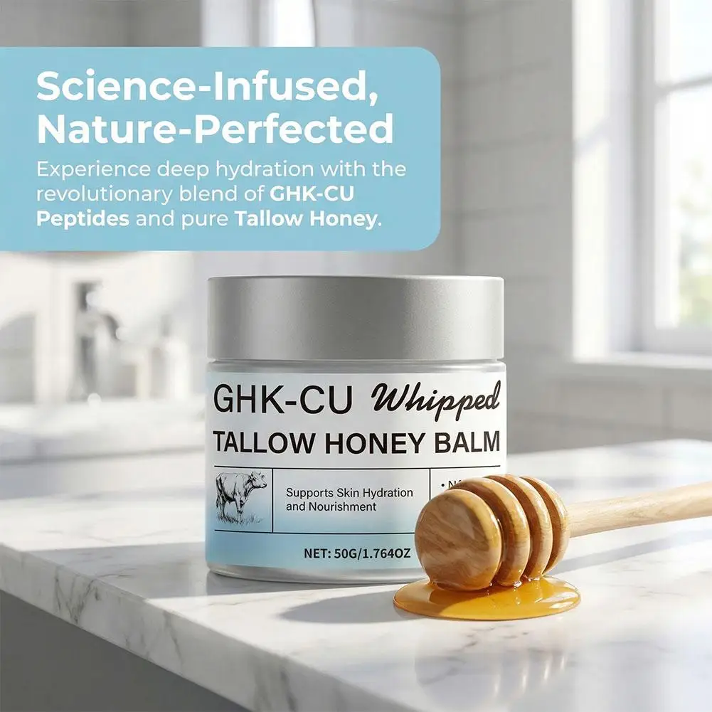 Copper Peptides GHK-Cu Beef Tallow Face Cream Balm Manuka Honey Face and Body Moisturizer for Mature, Dry Sensitive Skin Care