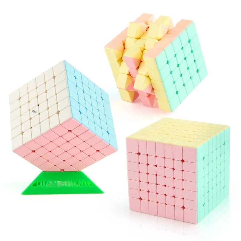 DianSheng Solar'M Magic Cube Macaron Stickerless Magic Cube 5x5 4x4 3x3 2x2 Professional Speed Puzzle Kids Toys Gift Cubo Magico
