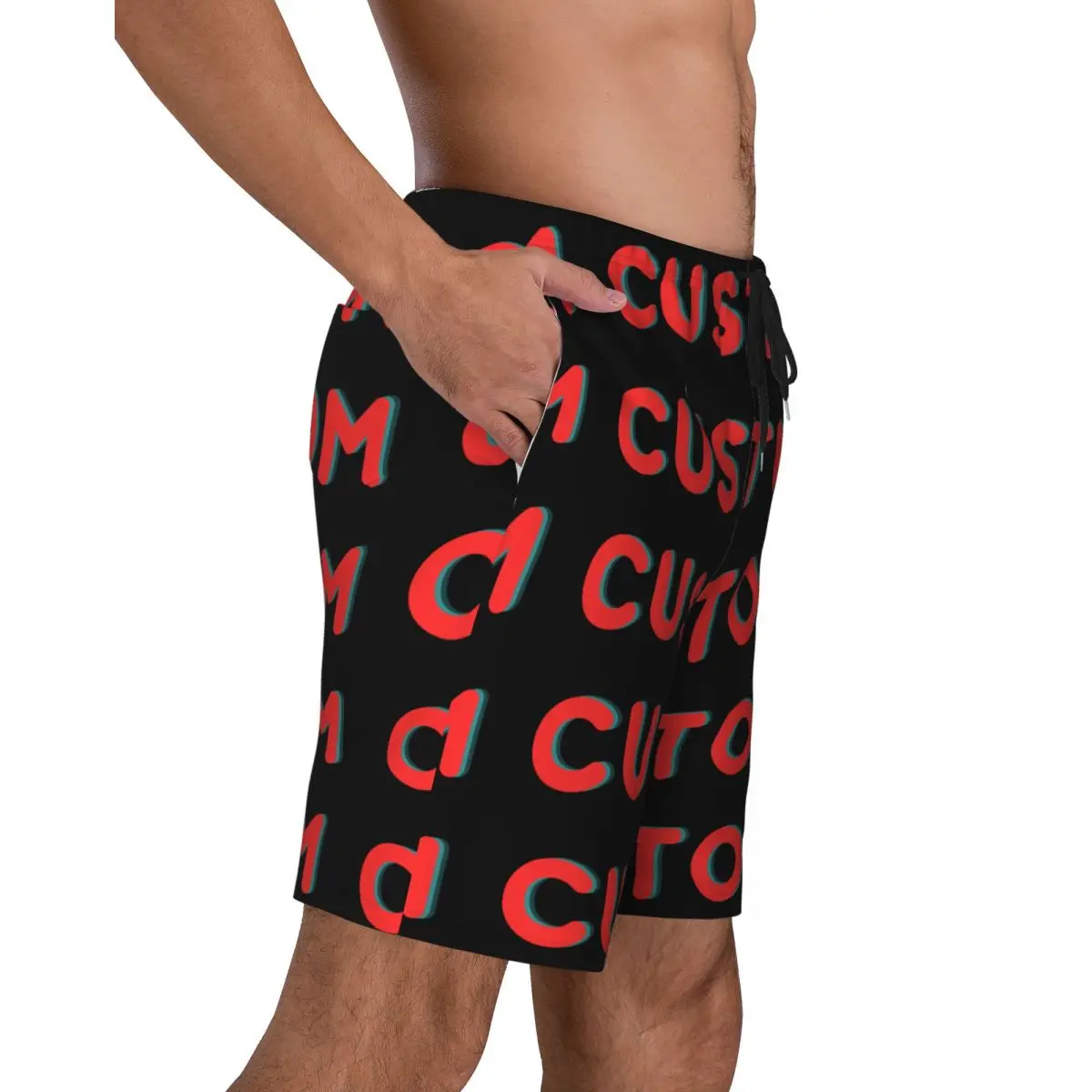 Custom Your Picture Gym Shorts Summer Casual Beach Short Pants Men Sports Fitness Quick Drying Design Swim Trunks
