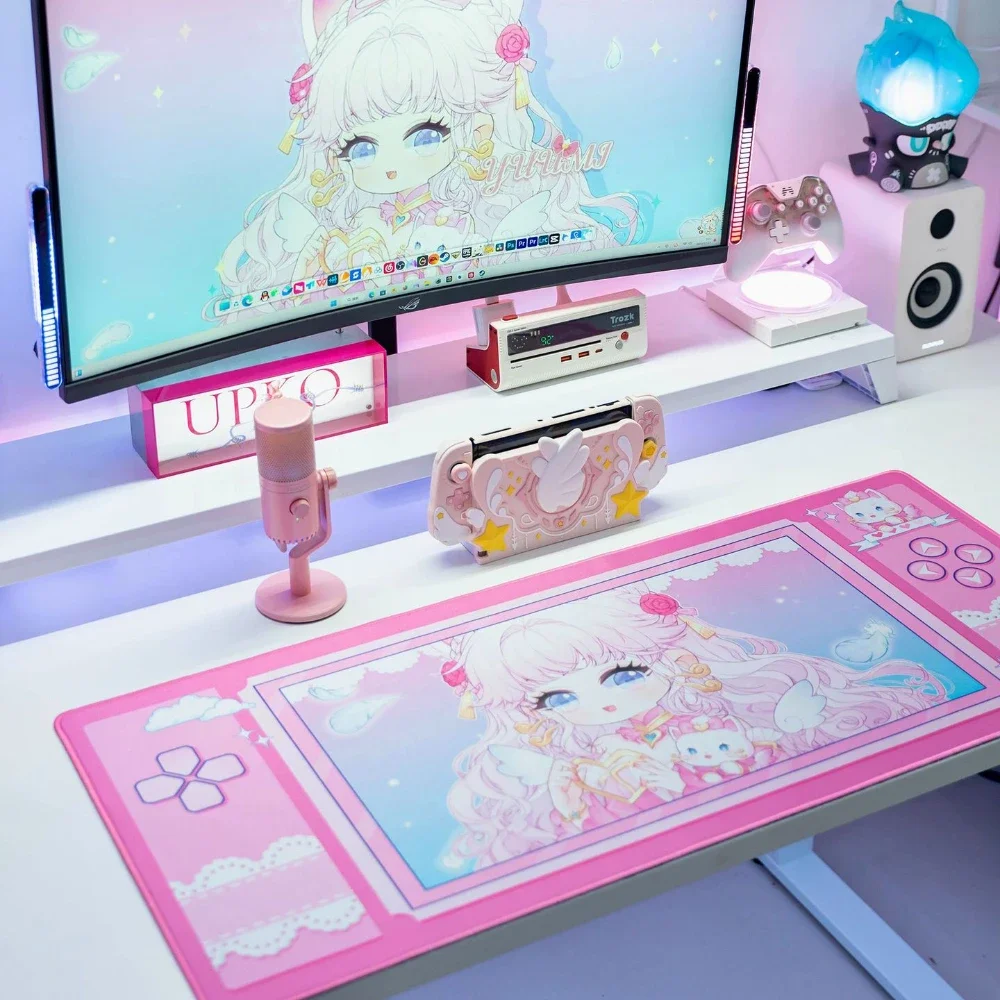 40x80cm Cartoon Large Size Mouse Pad Wrist Rest Rubber Waterproof Non-slip Office Desk Mat Secondary Girls Computer Keyboard Pad