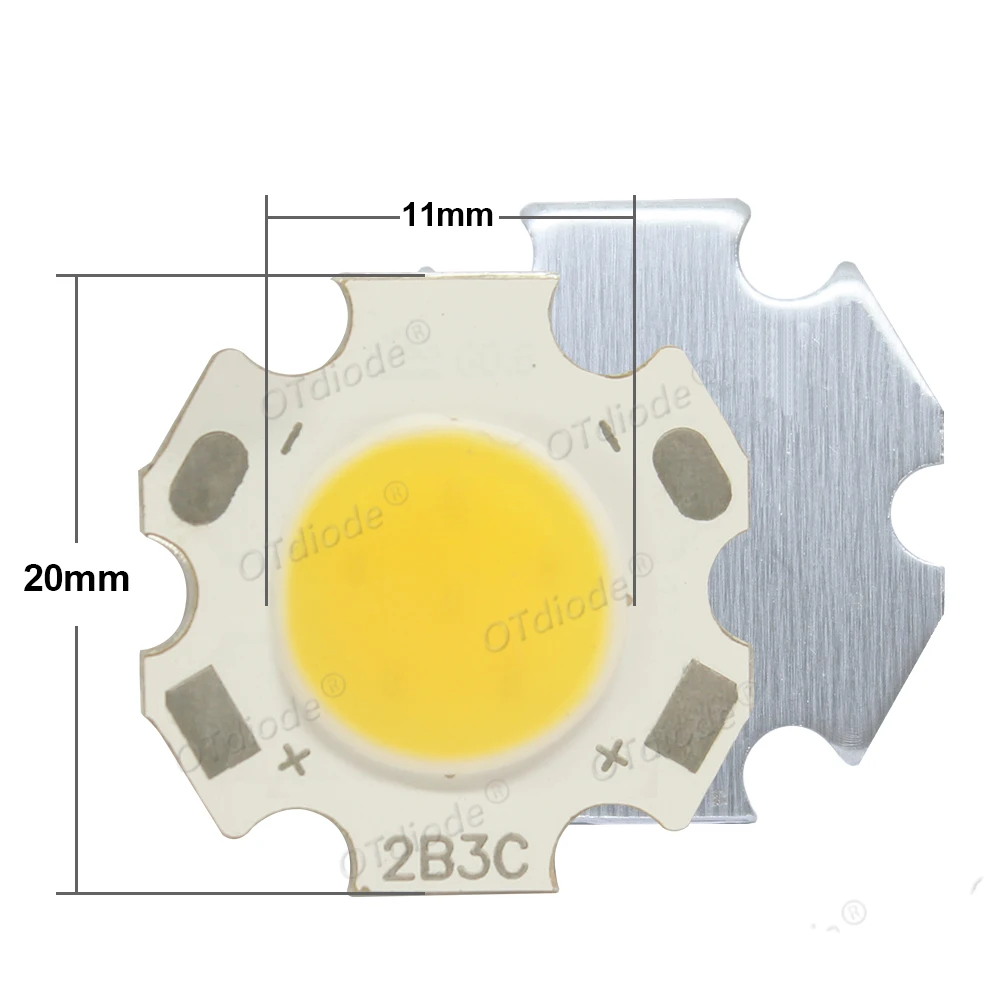 20pcs High Power LED COB Lamp Bulb 20mm3W 5W 7W 10W 250mA Diode Source Chip inside11mm Cold Warm White SpotLight Downlight Lamps