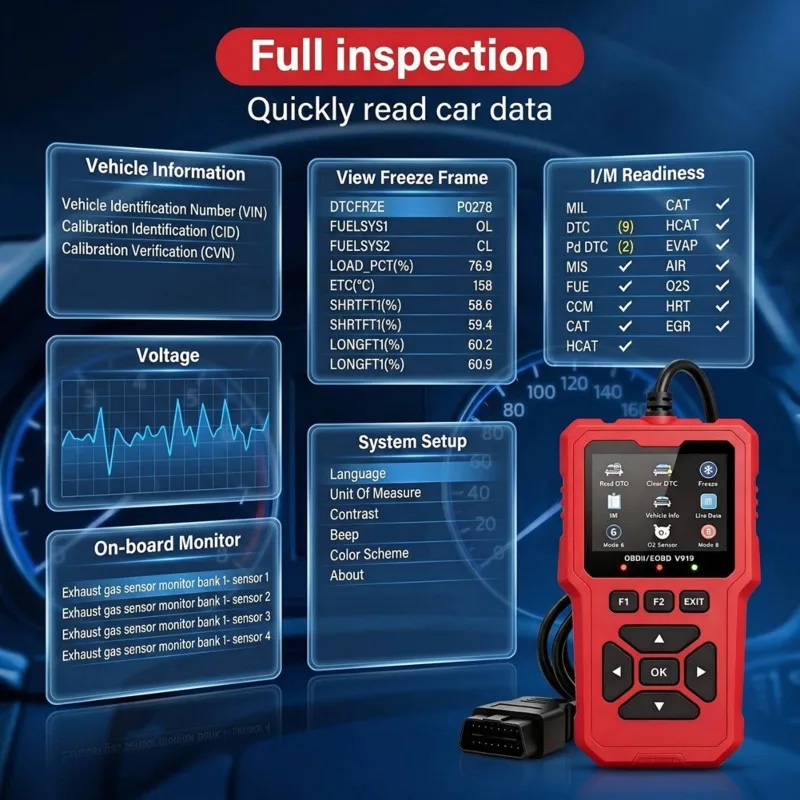 AB56-V919 OBD2 Code Reader-Automotive Diagnostic Scanner-Multi-Function Tool For All OBDII Vehicles