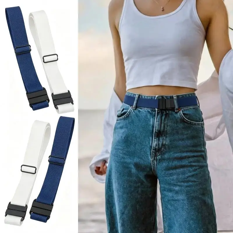 1Pcs Unisex Elastic Stretch Waist Belt Buckle Free Design Practical Tool For Jeans Pants Dress Women Men Daily Clothing Supply