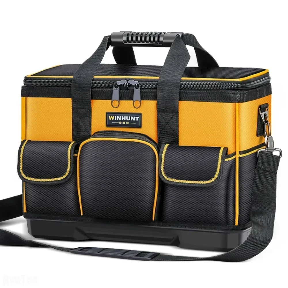 

Portable Square Plastic Bottom Tool Bag 30% More Capacity Pouch Organizer Professional Garage Storage for Electrician Carpenter