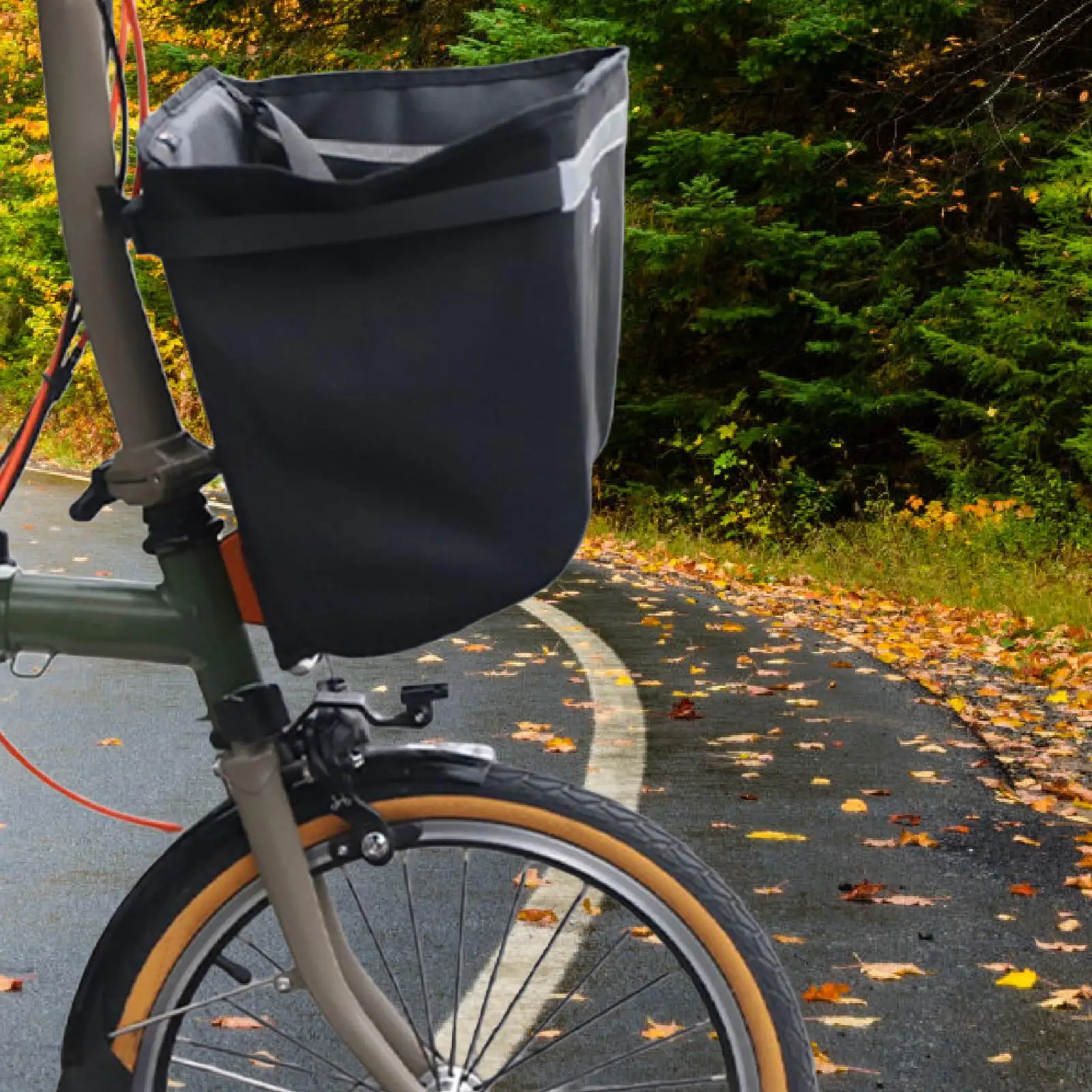 

Front Storage Bike Basket Stainless Steel Frame Waterproof Multiuse Bag for Carrying Pets Grocery for Adult Bicycles