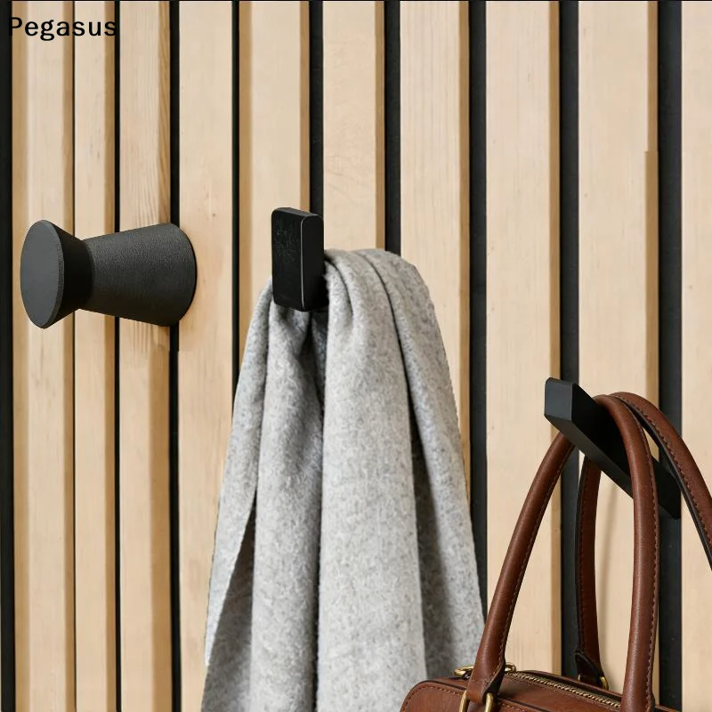[S]Durable Sound Absorbing Hooks No Drill Needed for Organizing Coats Bags Towels Bedroom Office Garage