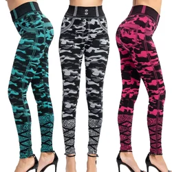 Pantalones elásticos de camuflaje para mujer, Leggings de mezclilla de imitación, informales, ajustados, largos, transpirables, recortados, Primavera, 2024