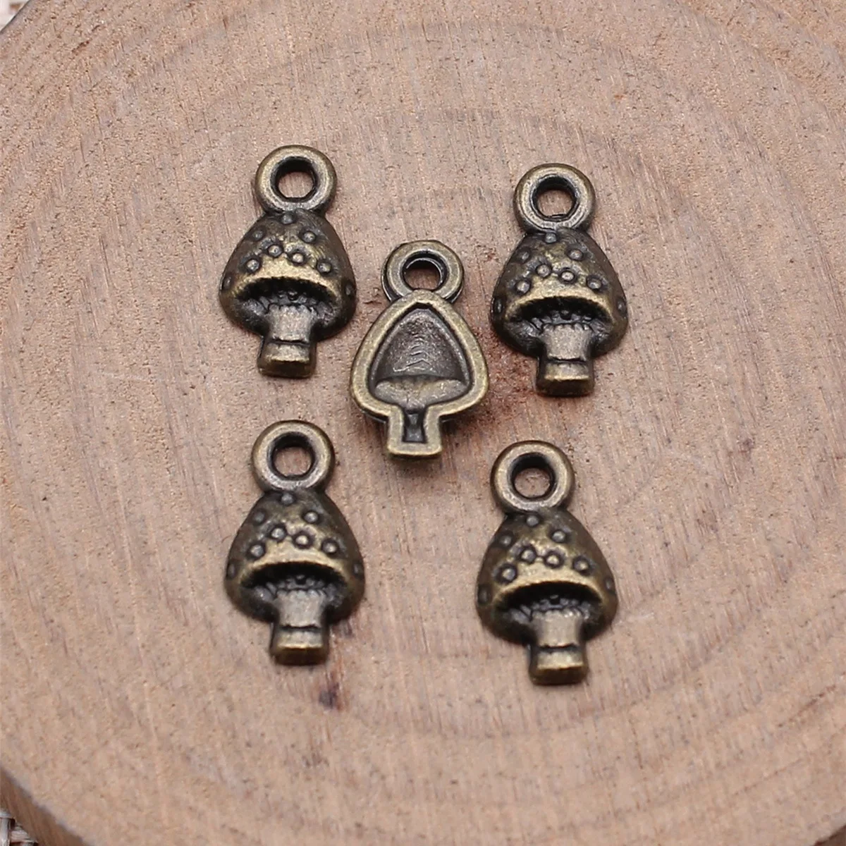 40pcs 13x7mm 3 Colors Antique Silver Color Antique Gold Color Antique Bronze Color Mushroom Charms Jewelry Making Accessories