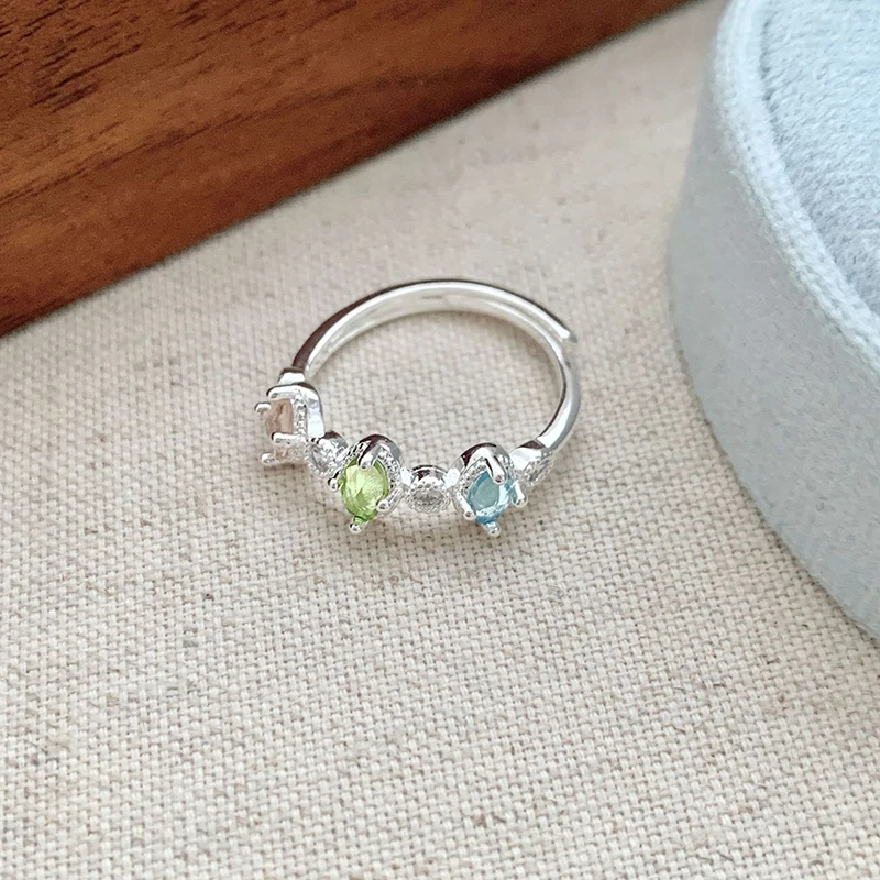 GANPUP Exquisiter Funkelnder Kubischer Zirkon Verstellbarer Fingerring für Damen, Modischer Neuer Ring, Schmuckgeschenk für Party und Hochzeit – Detail 6