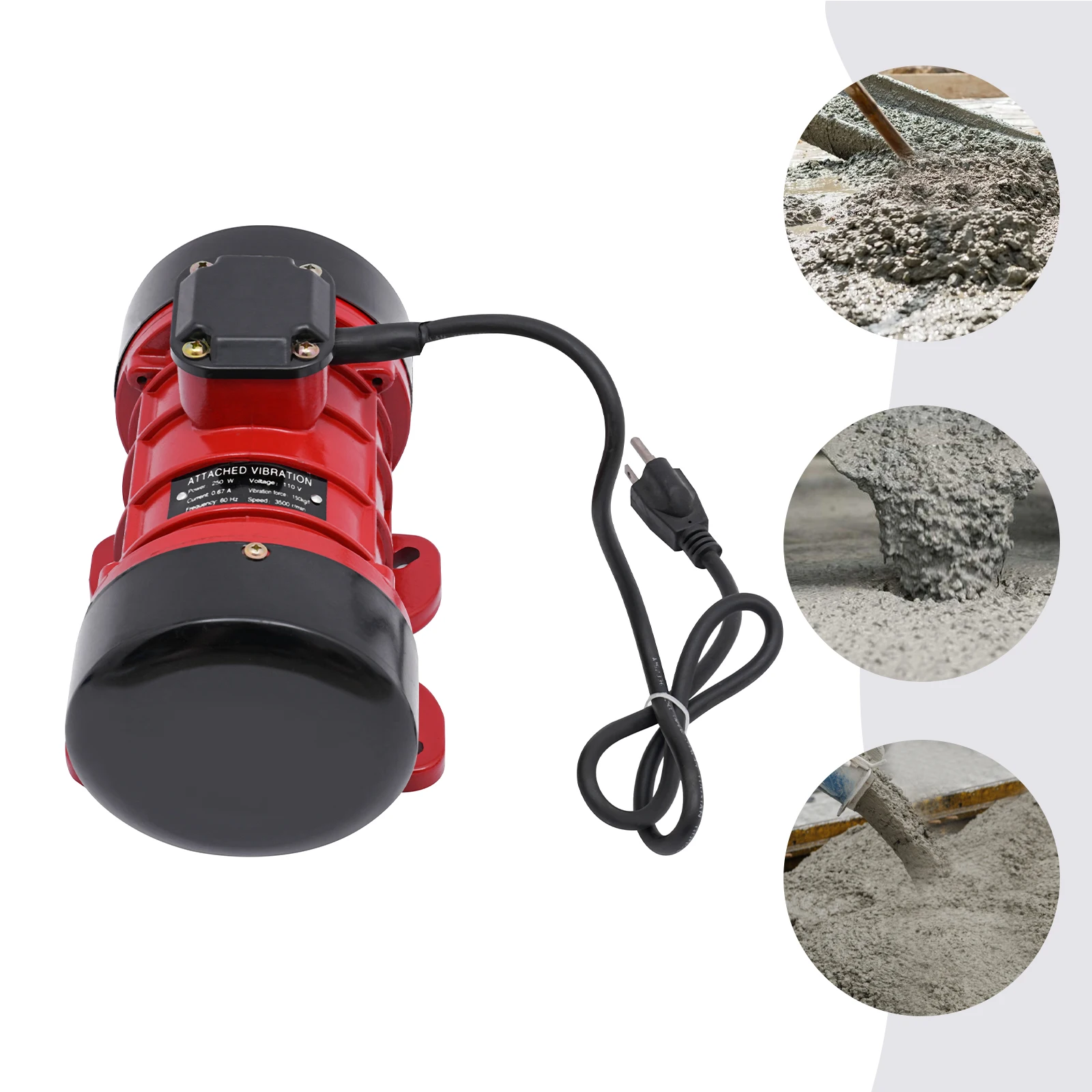 Motor Getar Beton 250W, Vibrator Listrik untuk Meja Getar, Motor Getar Beton 110V