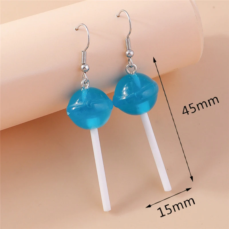 Aihua Süße Harz Süße Süßigkeiten Lutscher Ohrringe für Frauen Lustige Mini Simulation Lebensmittel Ohrringe Mädchen Kigs Schmuck Geschenke – Detail 2
