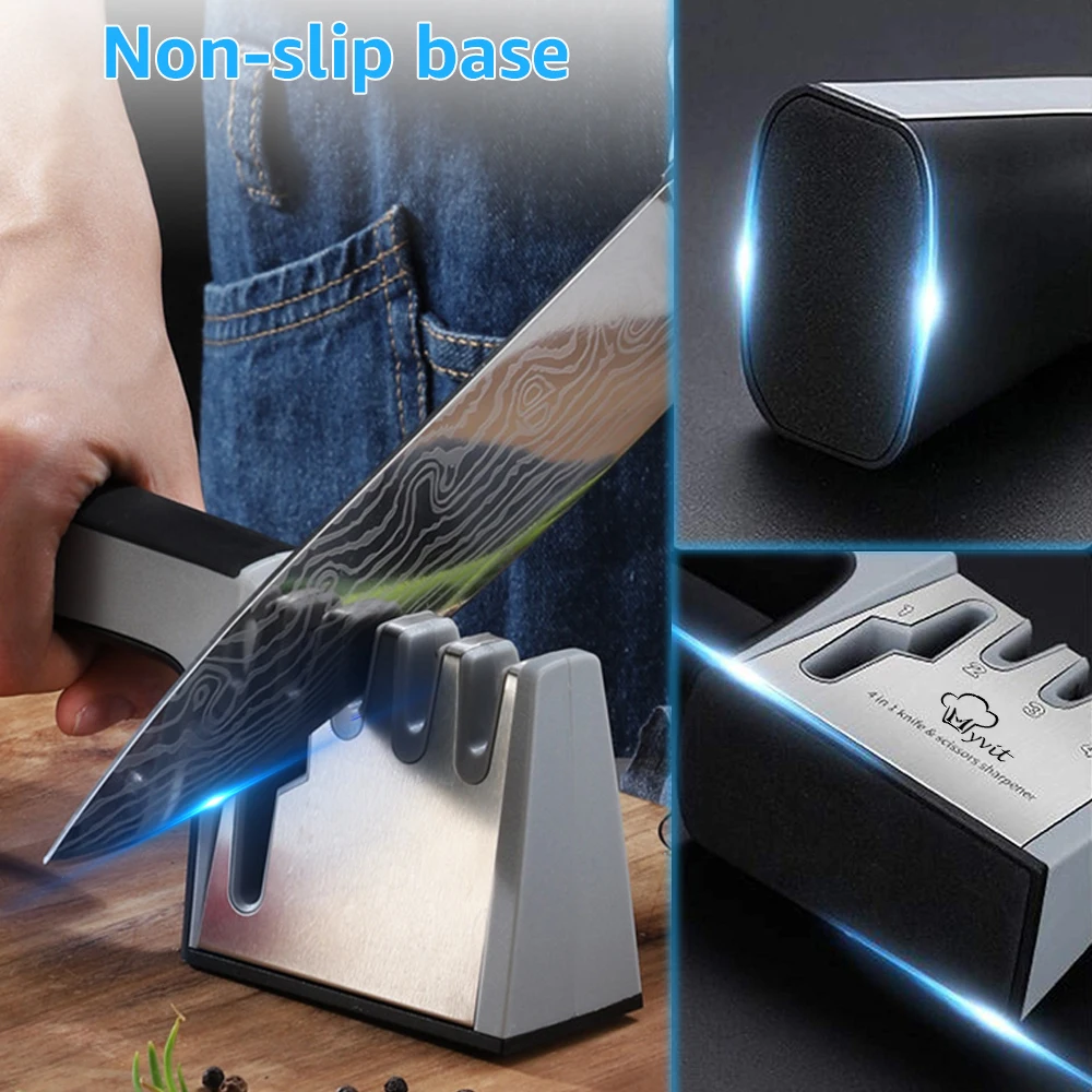 Knife Sharpener Professional Sharpening Stone Whetstone Grindstone 2/3/4 Stages Kitchen Knives Scissor Grinder Stone Householder