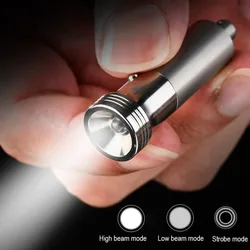 Emergency Waterproof Lamp with Necklace Titanium Alloy Mini LED Flashlight Portable 60LM Fixed Focus Camping Outdoor EDC Tool