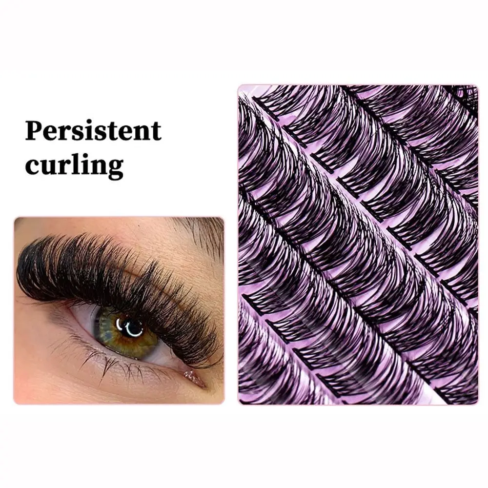 10 Rows Cluster Eyelash Set Natural Wearing Comfortable Cluster Lashes Quick-Drying Hypoallergenic Curly False Eyelash Party