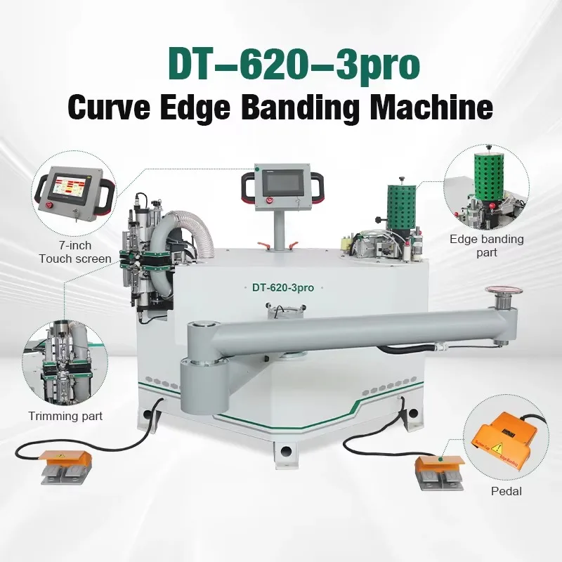 Manual contour edge banding machine, with trimmer, adjustable speed, suitable for edge banding of furniture corners