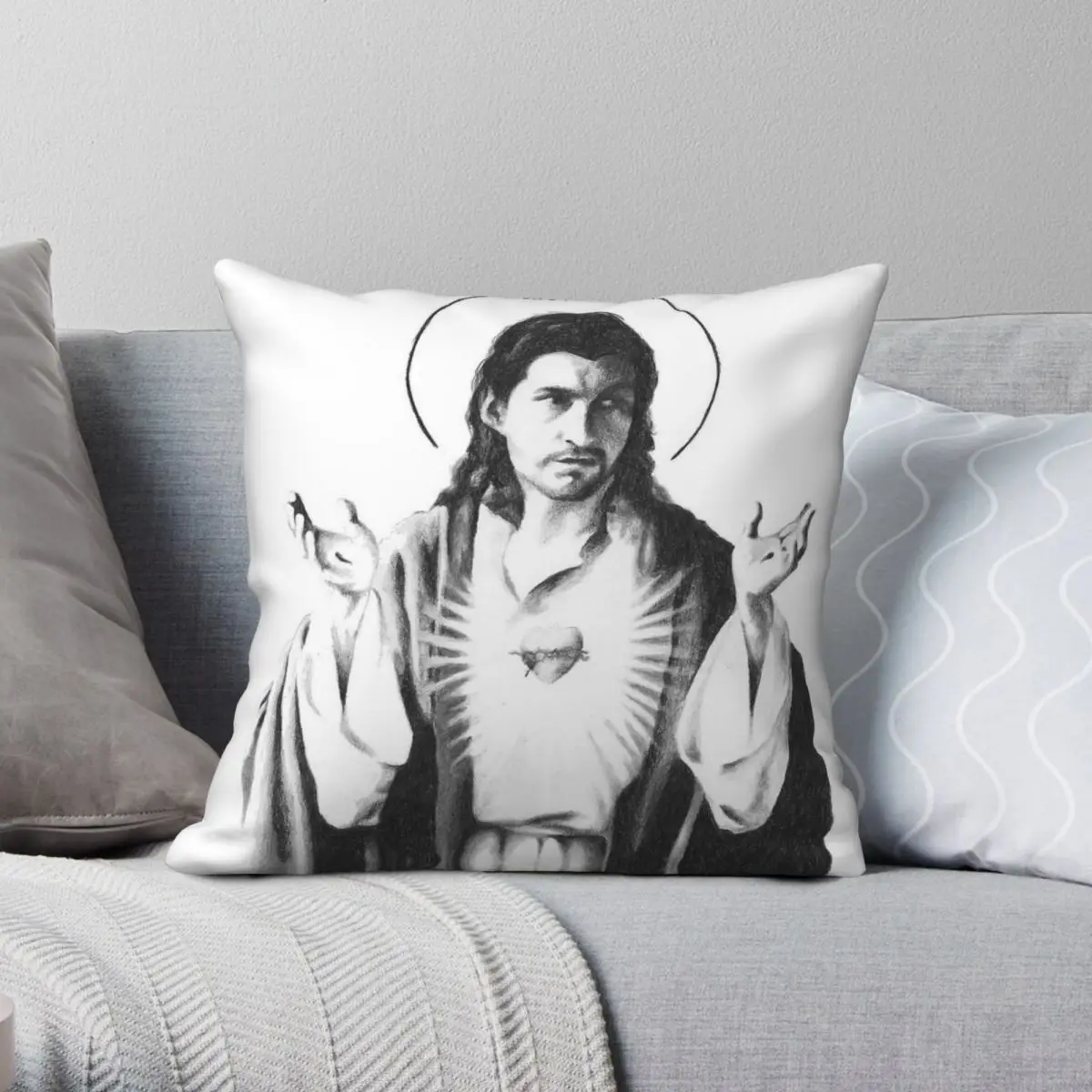 

Alex Turner As Jesus Square Pillowcase Polyester Linen Velvet Pattern Zip Decorative Throw Pillow Case Sofa Seater Cushion Cover