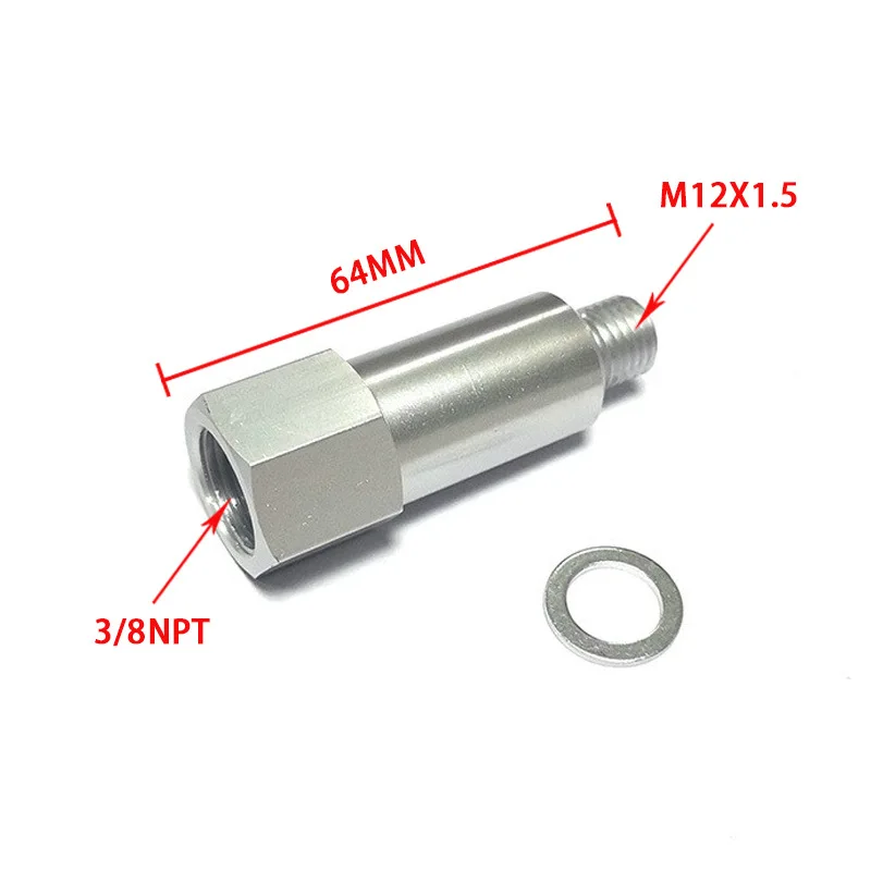 Car Engine Modification Connector M12X1.5 To 3/8 NPT Coolant Temperature Adapter Extension Accessory Aluminum