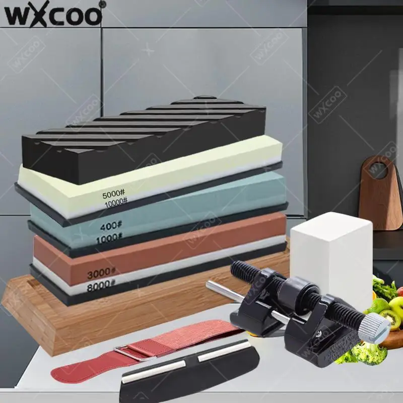 

WXCOO 1~9PCS Professional Chisel Honing Angle Guide Knife Sharpening Stone Kit Sharpener 3000/8000 Grit Knife Whetstone Tools