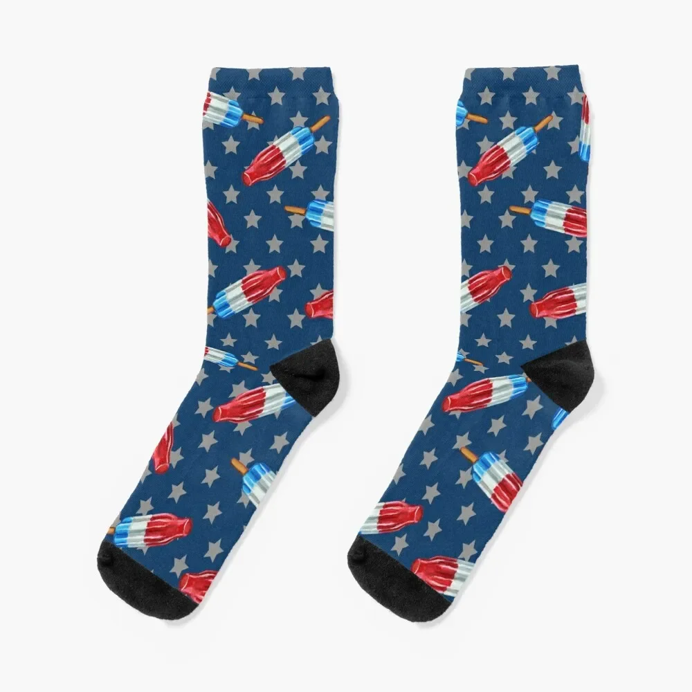 

Rocket Pop Stars and Stripes Pattern by Robert Phelps Socks Running ankle christmass gift Luxury Woman Socks Men's