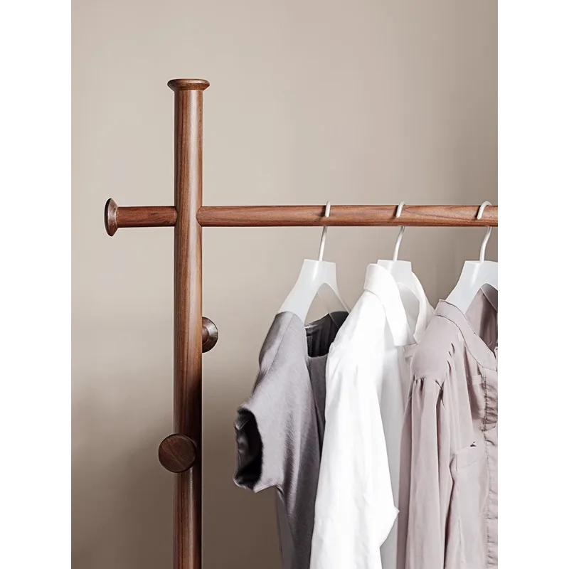 Solid wood hanger integrated coat rack hanger floor