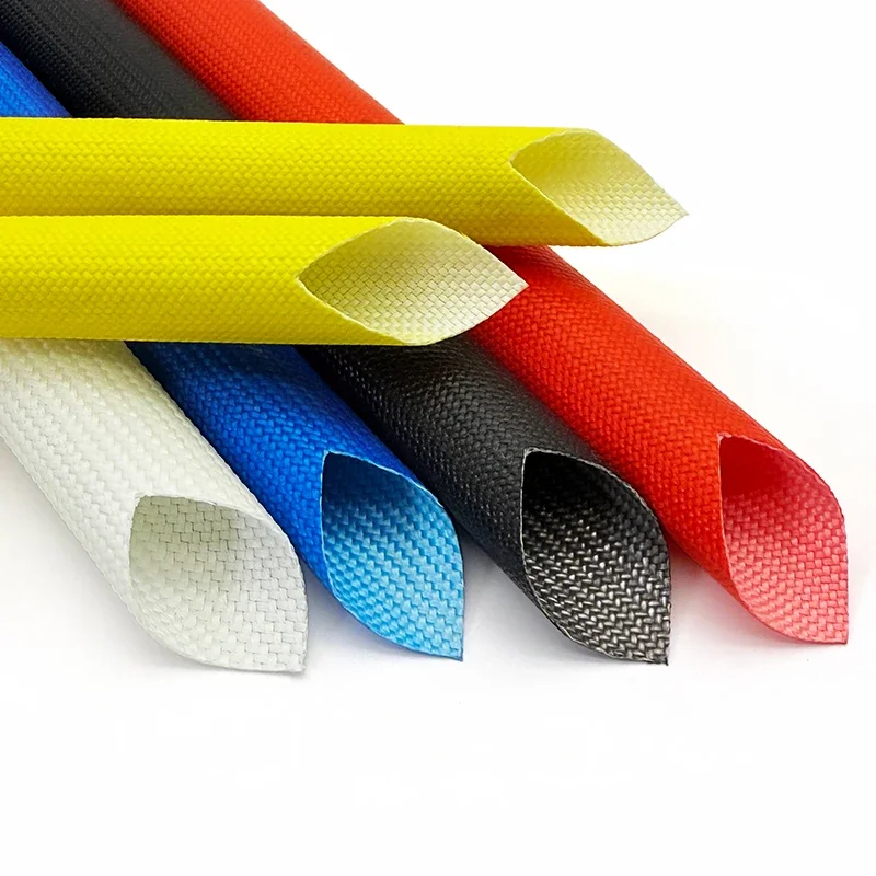 200 Deg.C Fiberglass Braided Sleeve ID1~20mm Flame Resistant Silicone Resin Insulate Hose For Appliances And Wires Andcables
