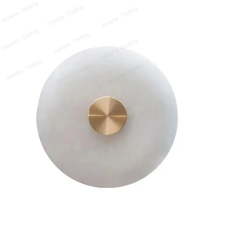 

Nordic Luxury Circular LED Wall Light Natural Marble Brass Living Room Corridor Wall Light Bedroom Atmosphere Decorative Light