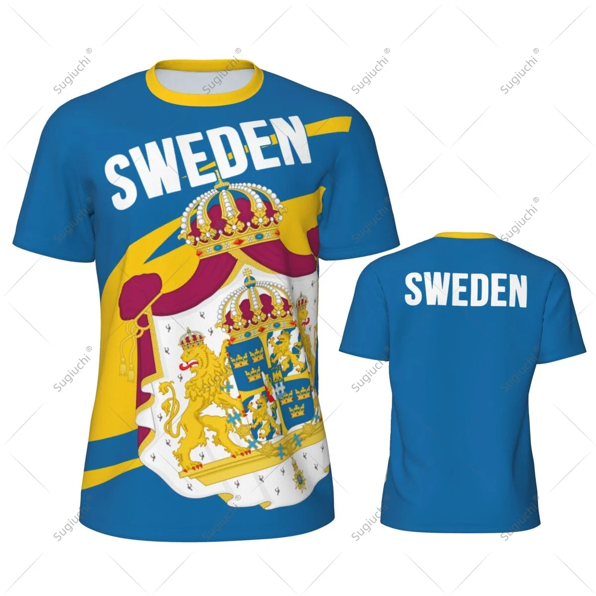 Sweden Flag Men Sports T-shirt Women Tees jersey for Soccer Football Running Bike Tennis Fitness Fans