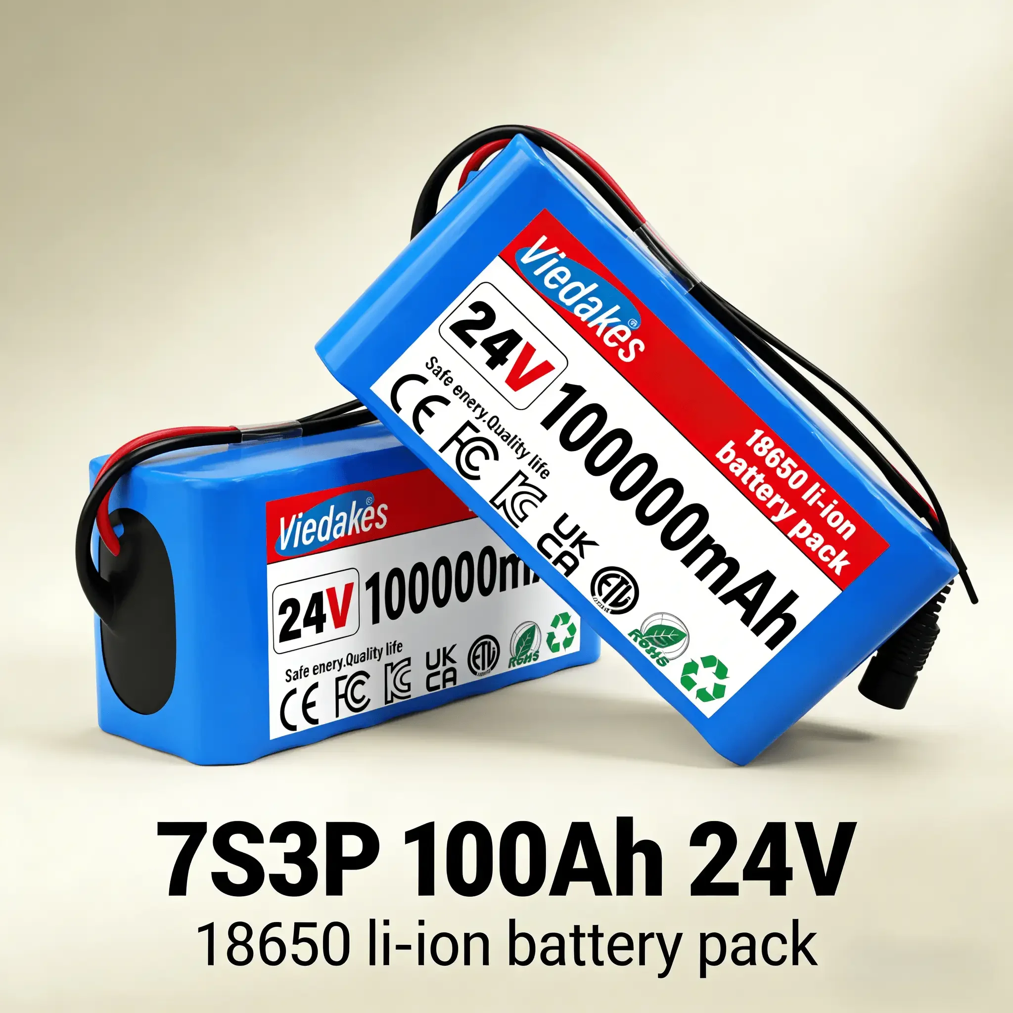 

High capacity 100Ah 24V Battery Lithium for Wheelchairs 7S3P 18650 100000mAh Rechargeable Pack with 29.4V 2A Fast Charger