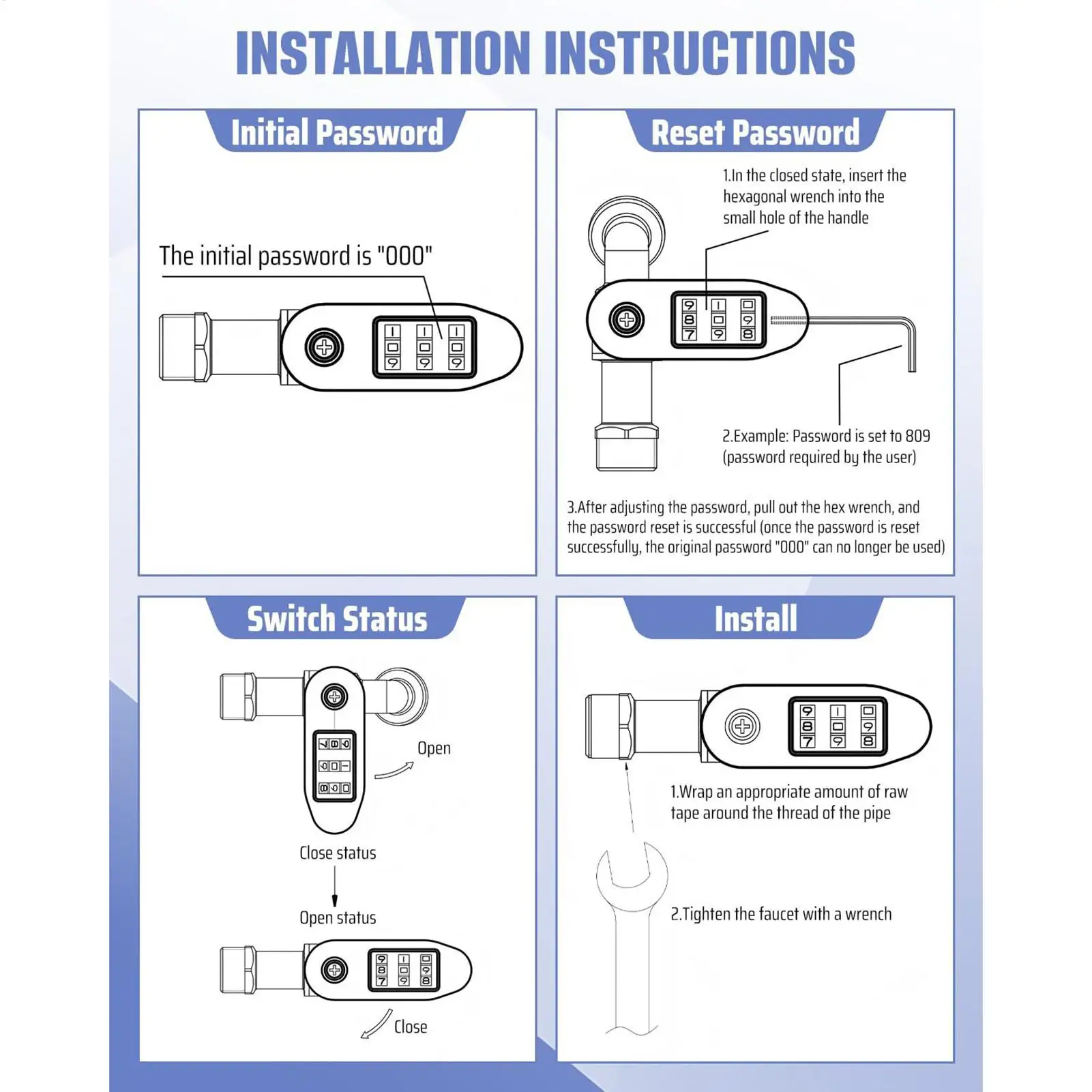 Irrigation Lock System For Garden Theft-Resistant Garden Hose Bib For Car Washing Water Valve Device For Rental Farm Yard