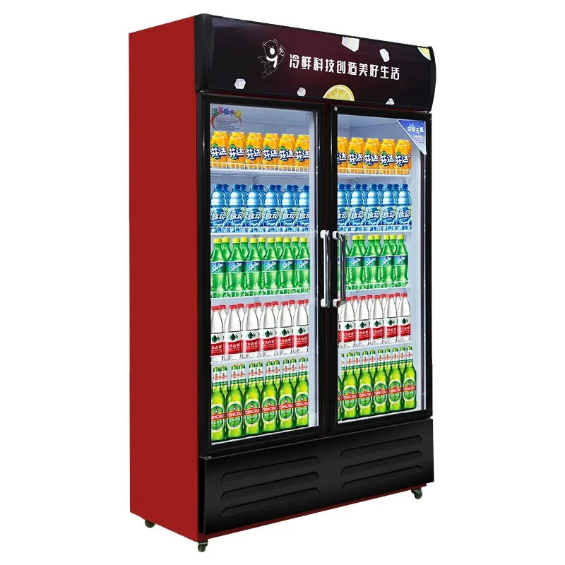 Vertical Upright drink Glass Door Freezer Display Beverage cola Cooler Refrigerator for supermarket Hot sales