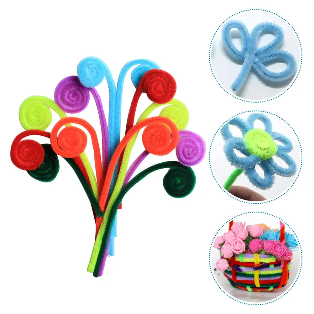 

200Pcs Chenille Sticks Bright Colors Easy Moulding Kids Handmade Educational DIY Xmas Craft Supplies Craft Sticks