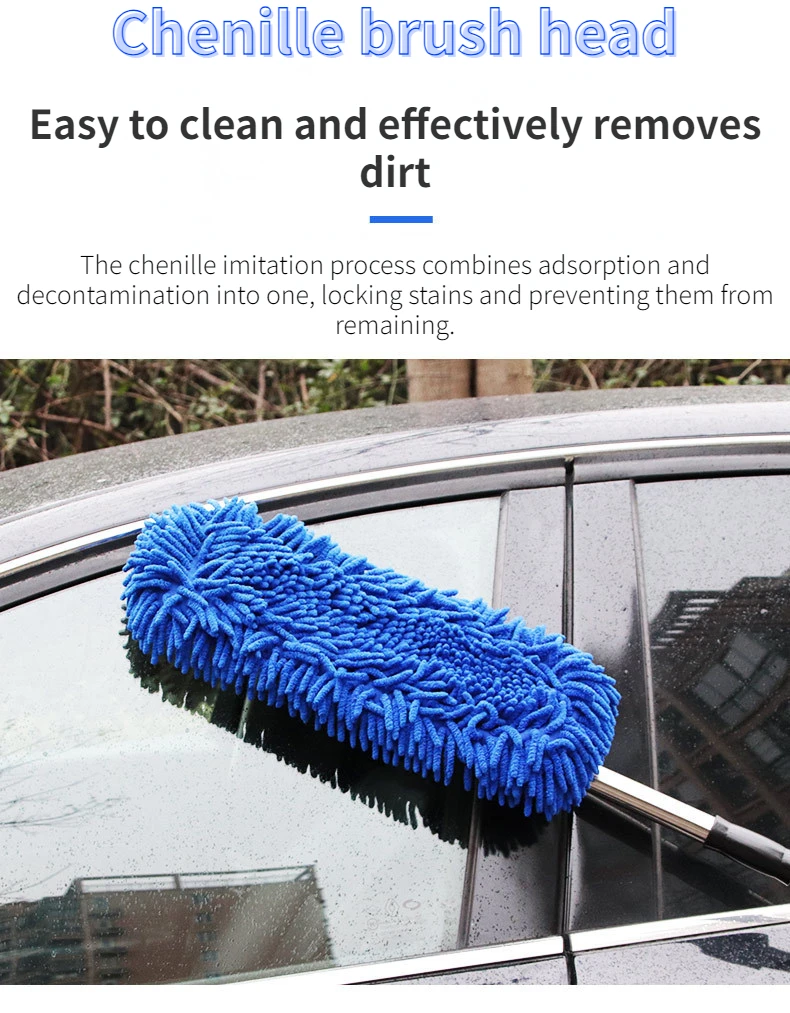 Car Wash Wax Mop Dust Removal Retractable Nanofibers Duster  Brush Exterior Interior Cleaning Tool Handle To Trap Polle