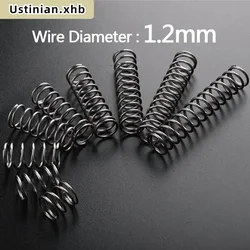 10Pcs 1.2mm Spring Steel Return Compression Spring, OD: 6/7/8/9/10/11/12/13/14/15/16/17/18/20/22mm, Length: 10-50mm Customizable