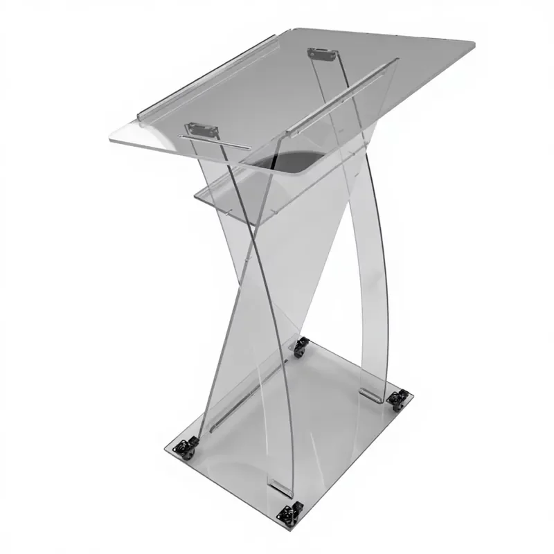 Modern Transparent Acrylic Podium for Church Commercial Furniture Clear Lectern Pulpit Stand Modern Design Factory Price