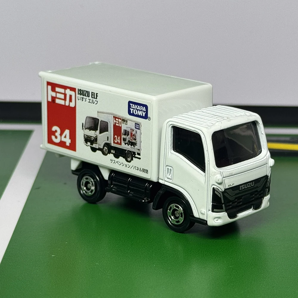 Takara Tomy Tomica No.34 Isuzu Elf fundición a presión aleación estática coche modo colección exhibición niño juguete para regalo
