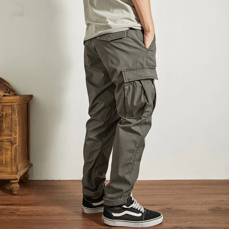 Autumn and Winter New Heavyweight Thickened Cargo Pants with Velvet Men's Fashion Multi-pocket Casual Loose Tapered Trousers