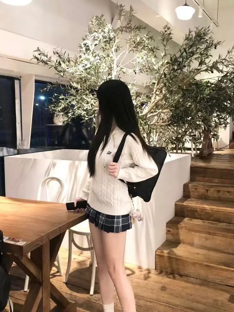 

Корейский вязаный свитер JK, удлиненная кофта, верхняя одежда, с вязаным узором, мягкий топ, женский модный комплект, осенняя новинка