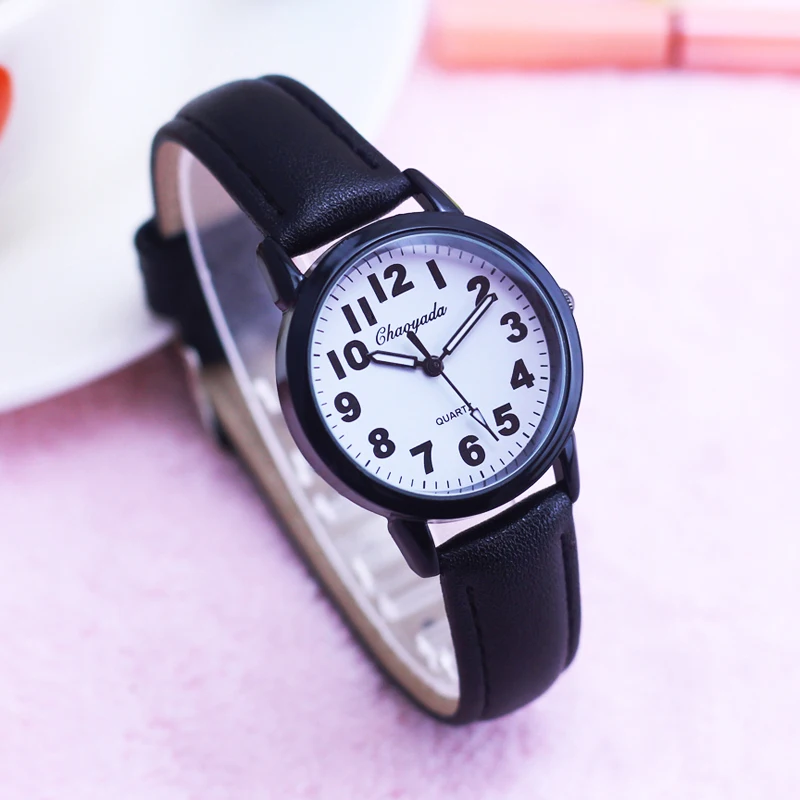 new children boys girls fashion simple digital quartz watches student school supplies Stationery leather birthday gifts watches