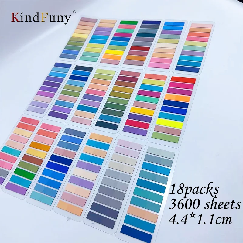 KindFuny 3600pcs Index Tabs Self Adhesive Page Markers Transparent Waterproof Sticky Notes Classify Files Flags Posted It