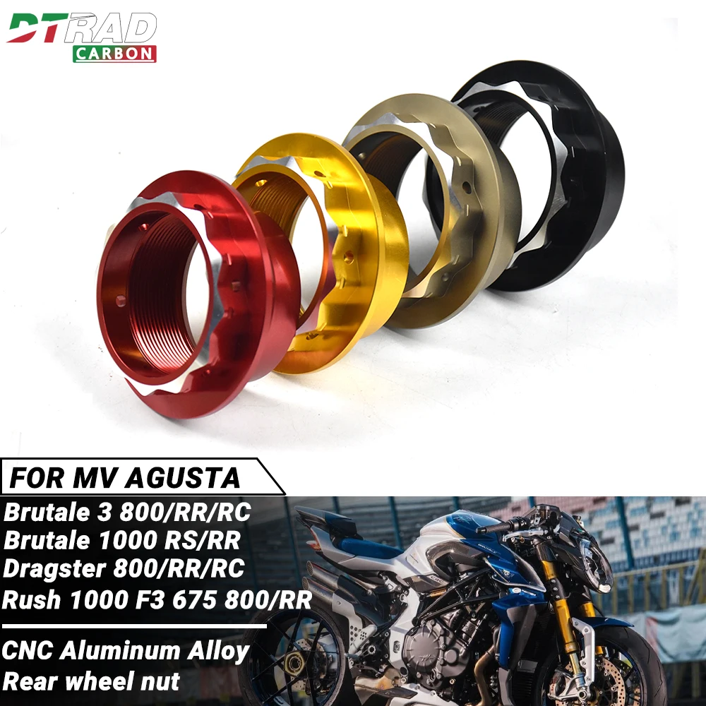For MV Agusta Rush/Brutale 1000 RS/RR F3 F4 Dragster Series CNC Aluminum Rear Wheel Nuts Motorcycle Accessories Racing Part