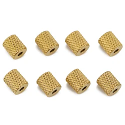 20pcs 6mm Stainless Steel Tube Charms Gold Color Texture Spacer Loose Beads for DIY Bracelet Necklace Jewelry Making Supplies