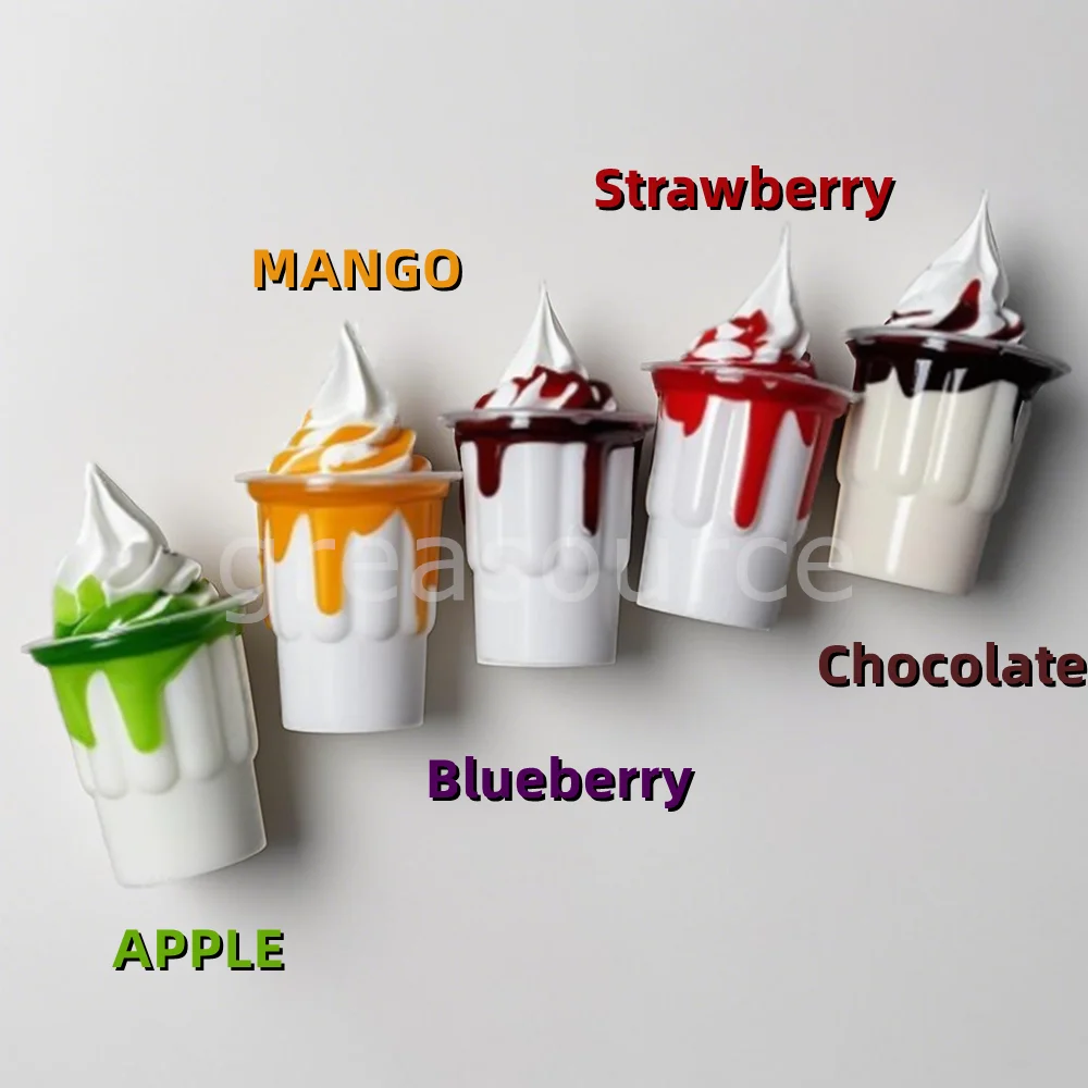 

5PCS Set 250ml Ice Cream Sundae Prop American Soft Vortex Shape Colors Dessert Shop Decoration