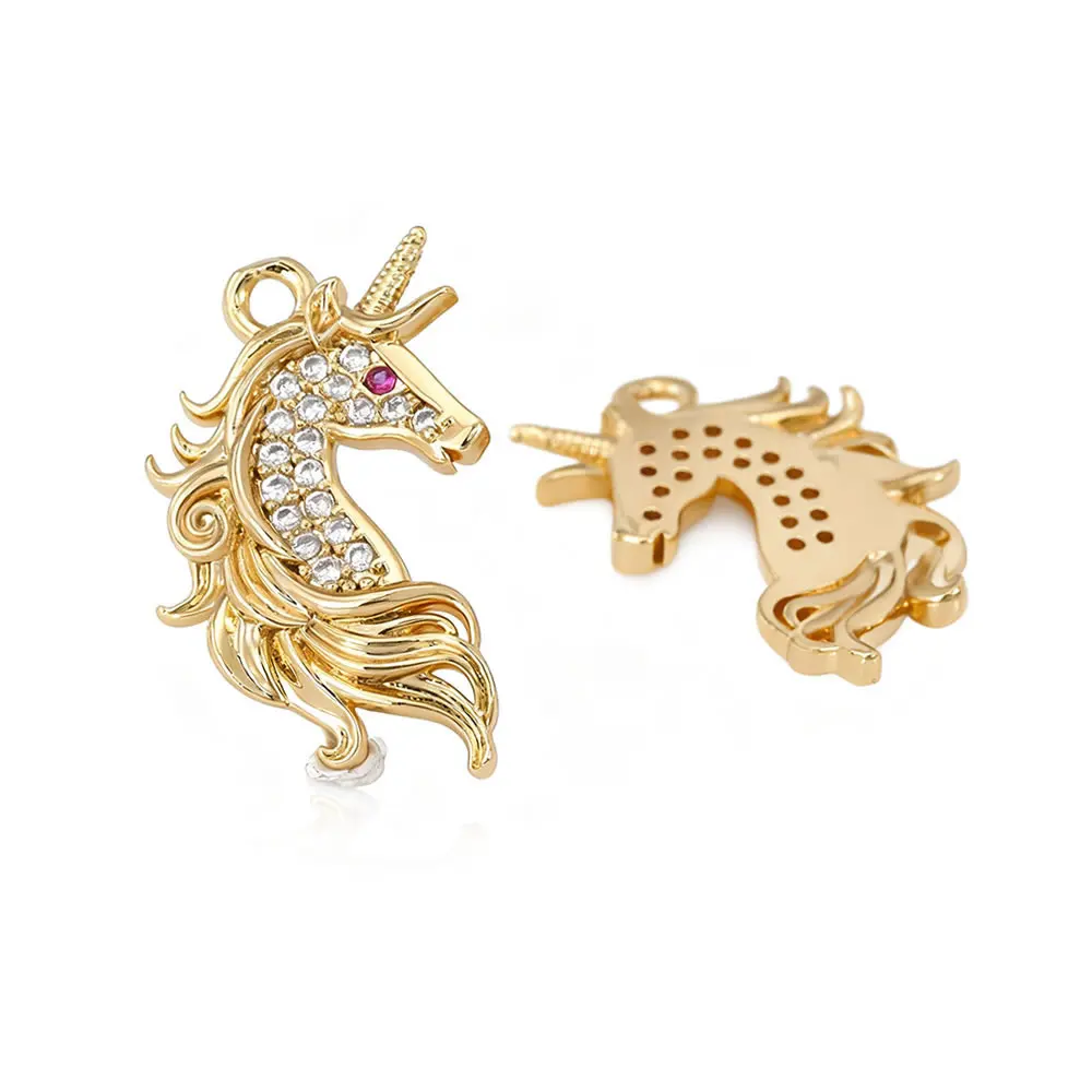18K Gold Color Brass Horse Charms Pendants High Quality Diy Necklace Earrings Jewelry Accessories Making Supplies view 2