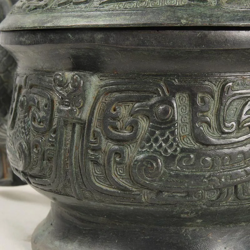 دونغ جي غوي سلالة تشو الغربية منتصف الطقوس الغذائية سفينة العتيقة البرونزية الحرفية بيع المصنع مباشرة بالجملة جمع #3