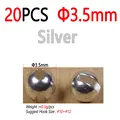 20pcs 3.5mm Silver
