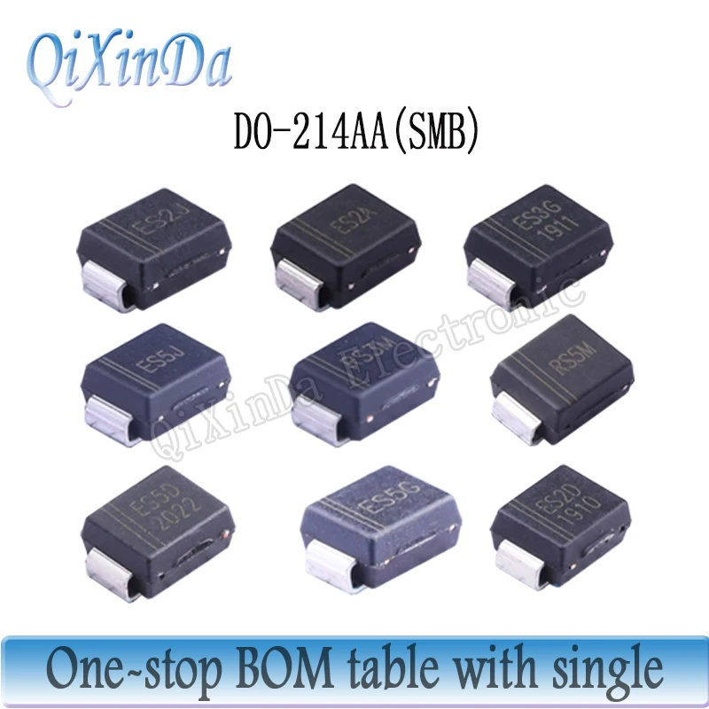 50 шт DO-214AA(SMB) ES2AB ES2DB ES2GB ES2JB ES3AB ES3DB ES3GB ES3JB ES5AB ES5DB ES5GB ES5JB RS2MB RS3MB RS5MB SMD Diode NEW