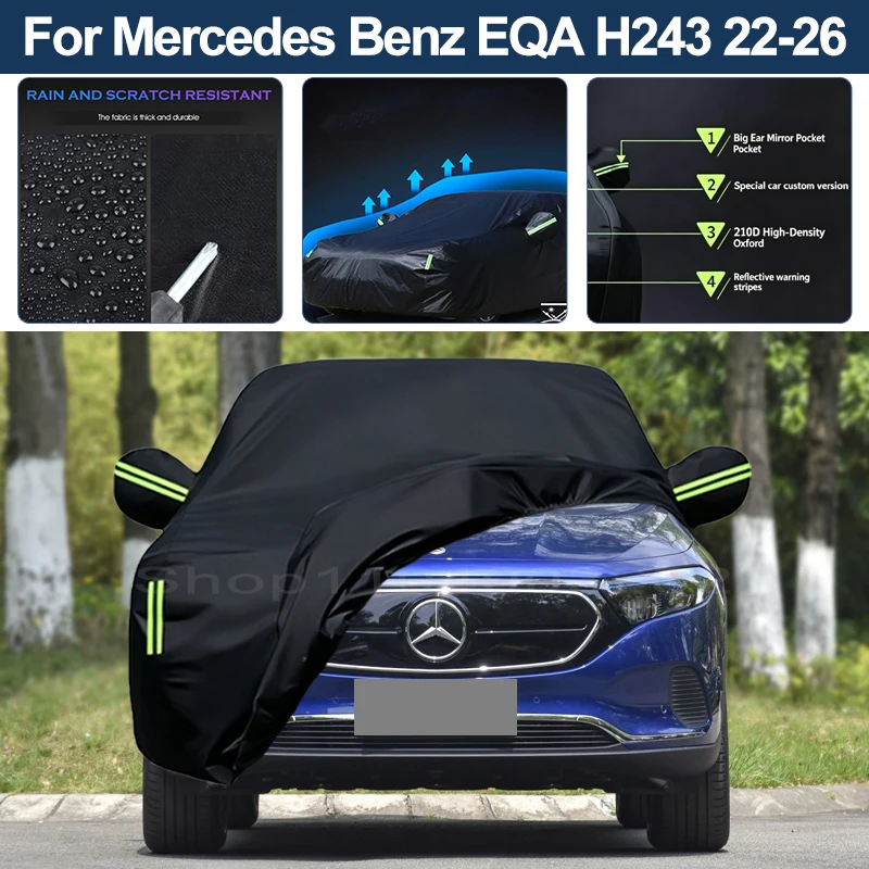Auto Exterior Sun-Snow Protective Car Cover For Mercedes Benz EQA H243 2022-2026 Waterproof Dustproof Anti-UV Outdoor Cover