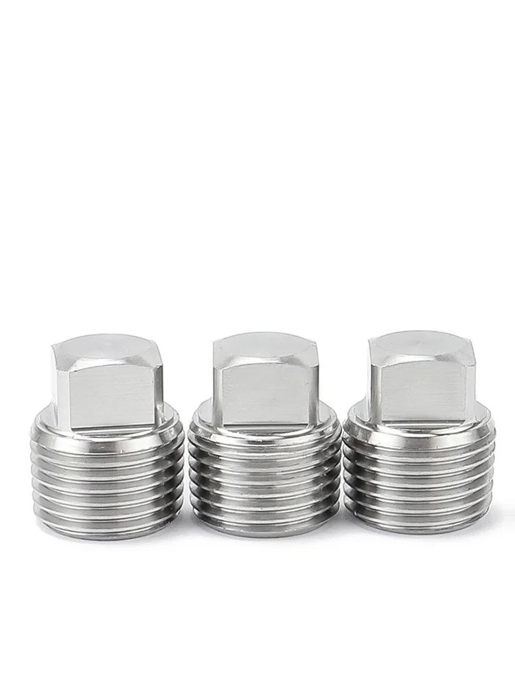 1 قطعة 1/8 "1/4" 3/8 "1/2" 3/4 "1-1/4" 1-1/2 "2" Pt Npt ذكر 304 الفولاذ المقاوم للصدأ مربع سدادة طرفية غطاء وصلة أنابيب #3