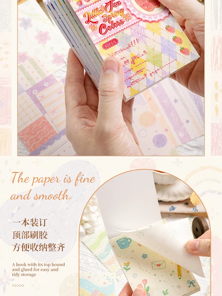 Journal GO 50 Stück Niedliches gemustertes Scrapbook-Papier mit Blumen- und Sternmotiven, dekorative Blätter für Junk Journals, Planer, Scrapbooking & Bastelarbeiten – Detail 6